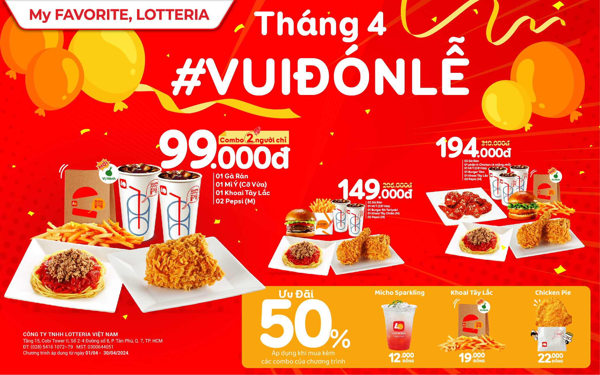 LOTTERIA – THÁNG 4 VUI ĐÓN LỄ