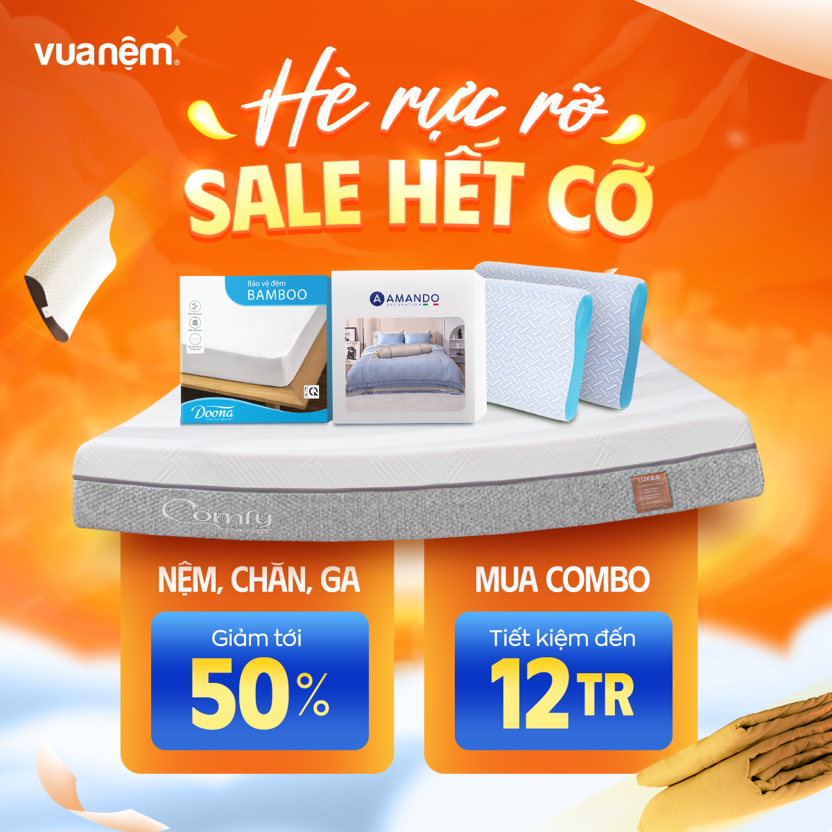 VUA NỆM – HÈ RỰC RỠ – NỆM SALE HẾT CỠ