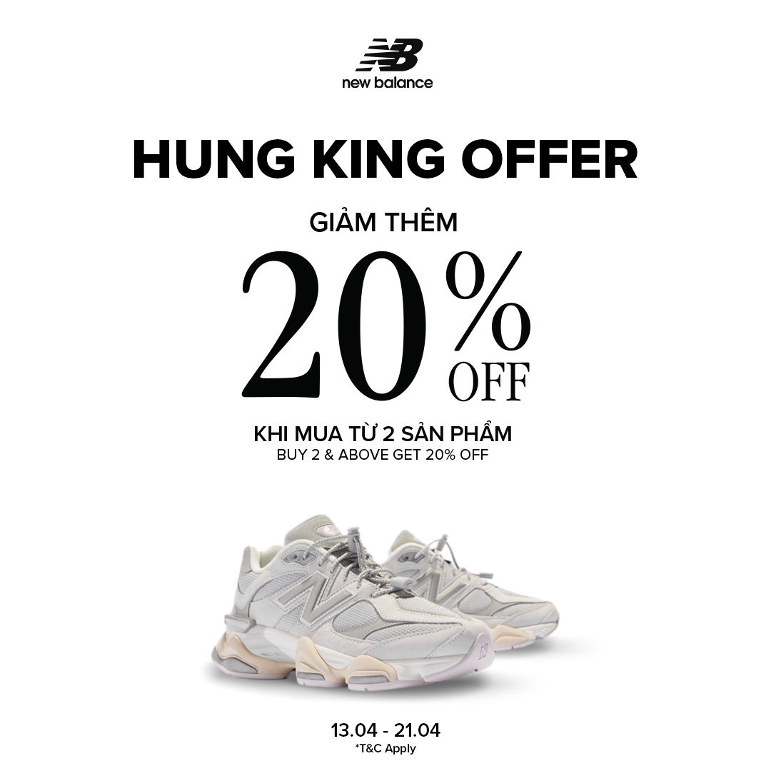 HUNG KING OFFER New Balance tung ưu đãi cực HOT!