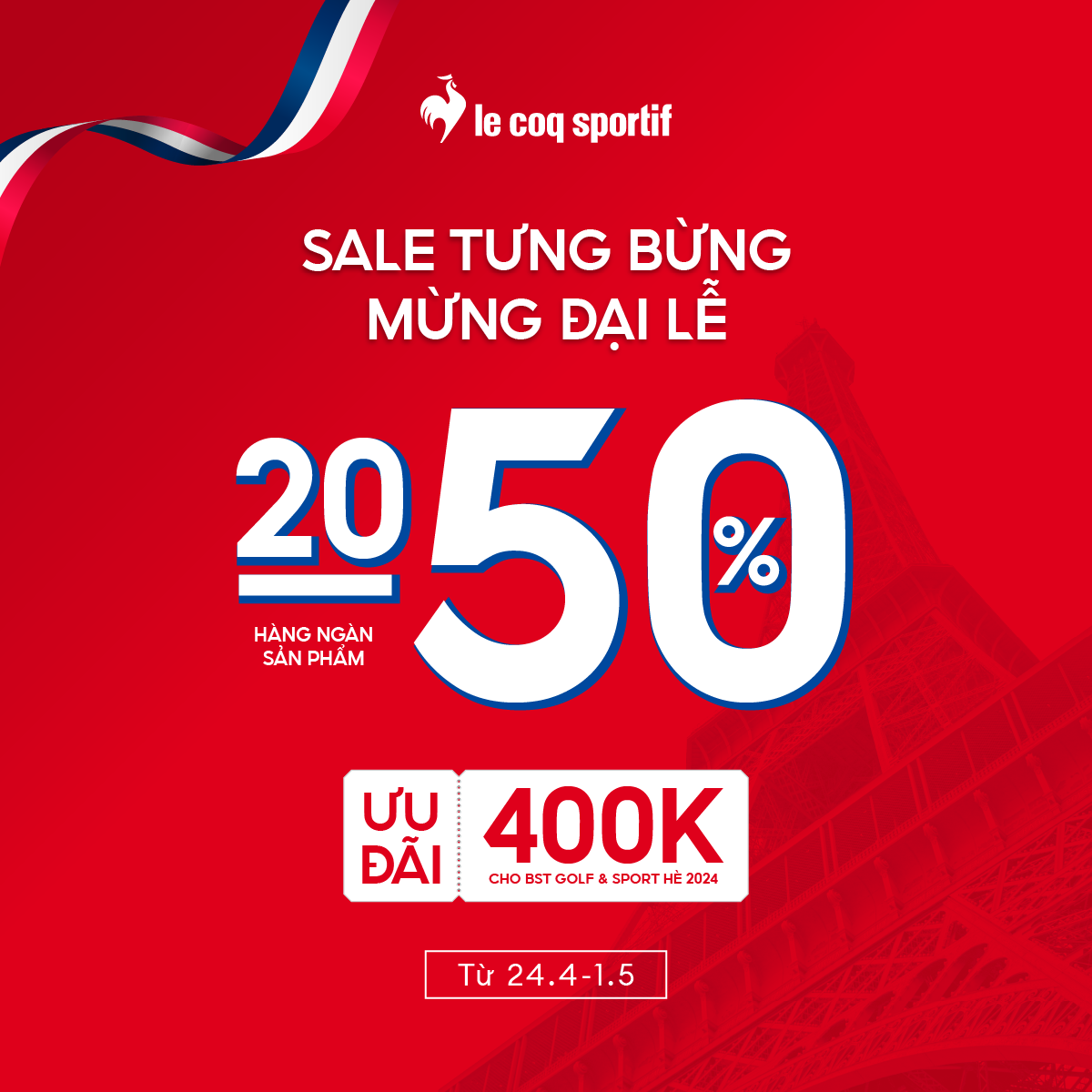 LE COQ SPORTIF | 🎊SALE TƯNG BỪNG – MỪNG ĐẠI LỄ🎊