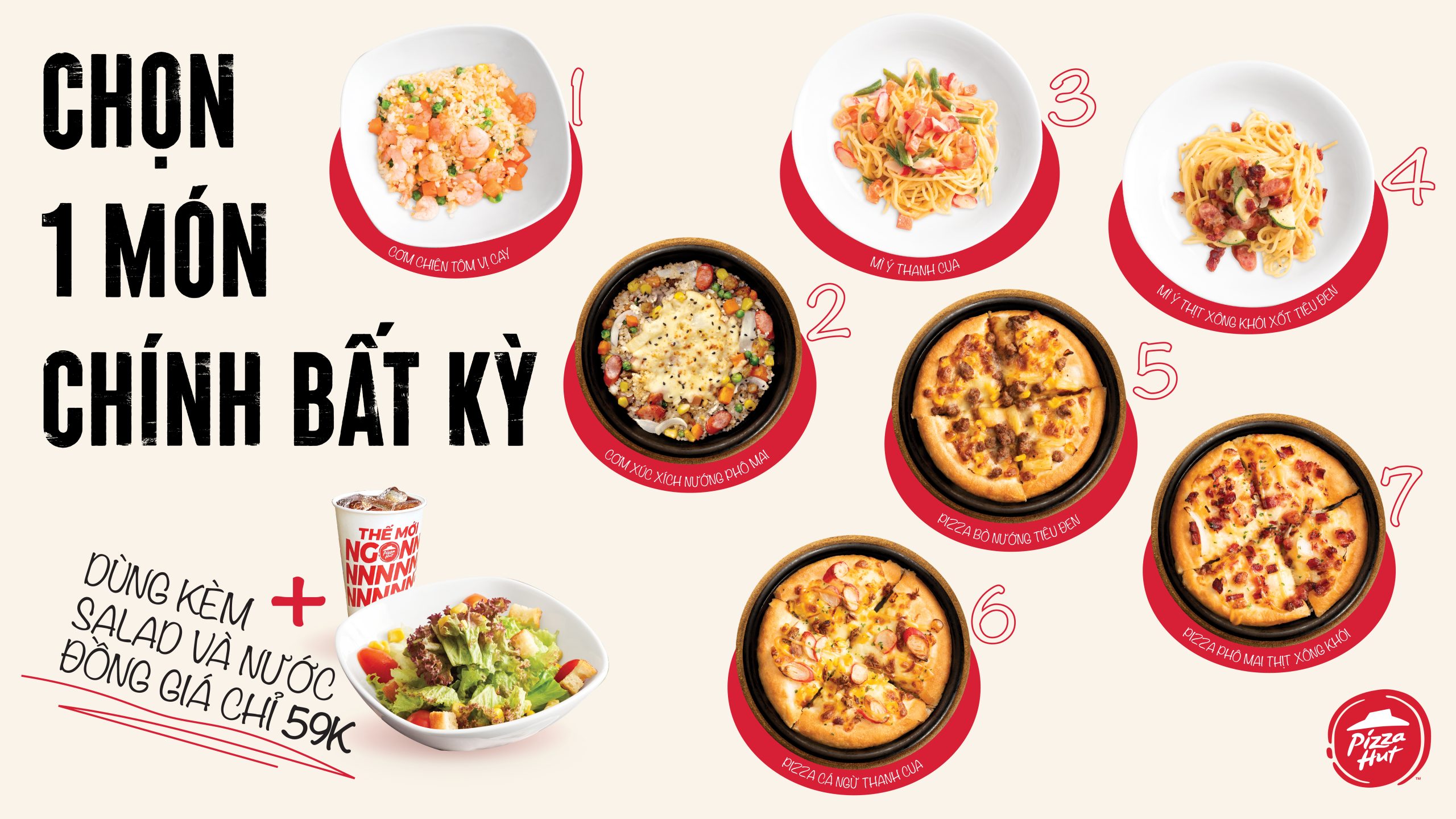 PIZZA HUT – COMBO TRƯA – ĐỒNG GIÁ 59K