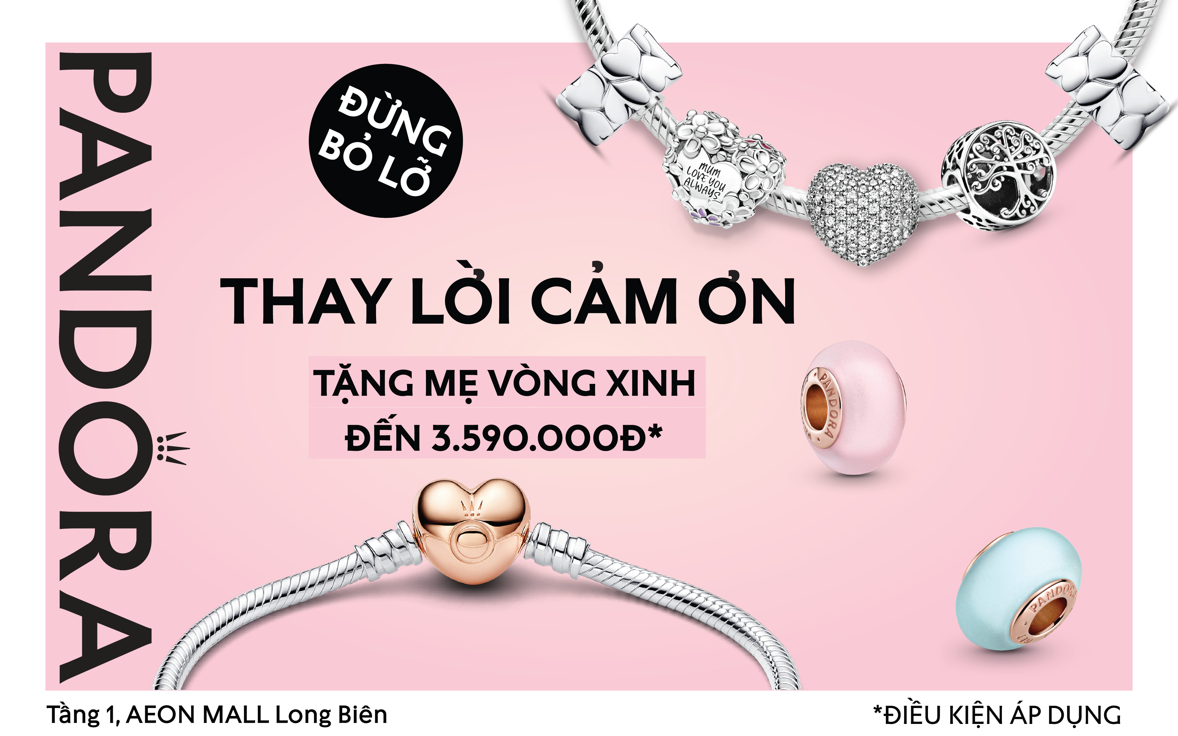 [TRANG SỨC PANDORA] MỪNG NGÀY CỦA MẸ – TẶNG VÒNG TAY XINH