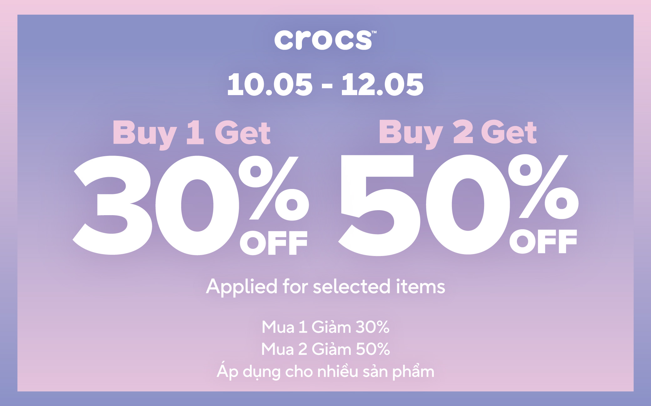 TRI ÂN MẸ YÊU | CROCS TẶNG DEAL THƯƠNG MẾN ĐẾN 50%