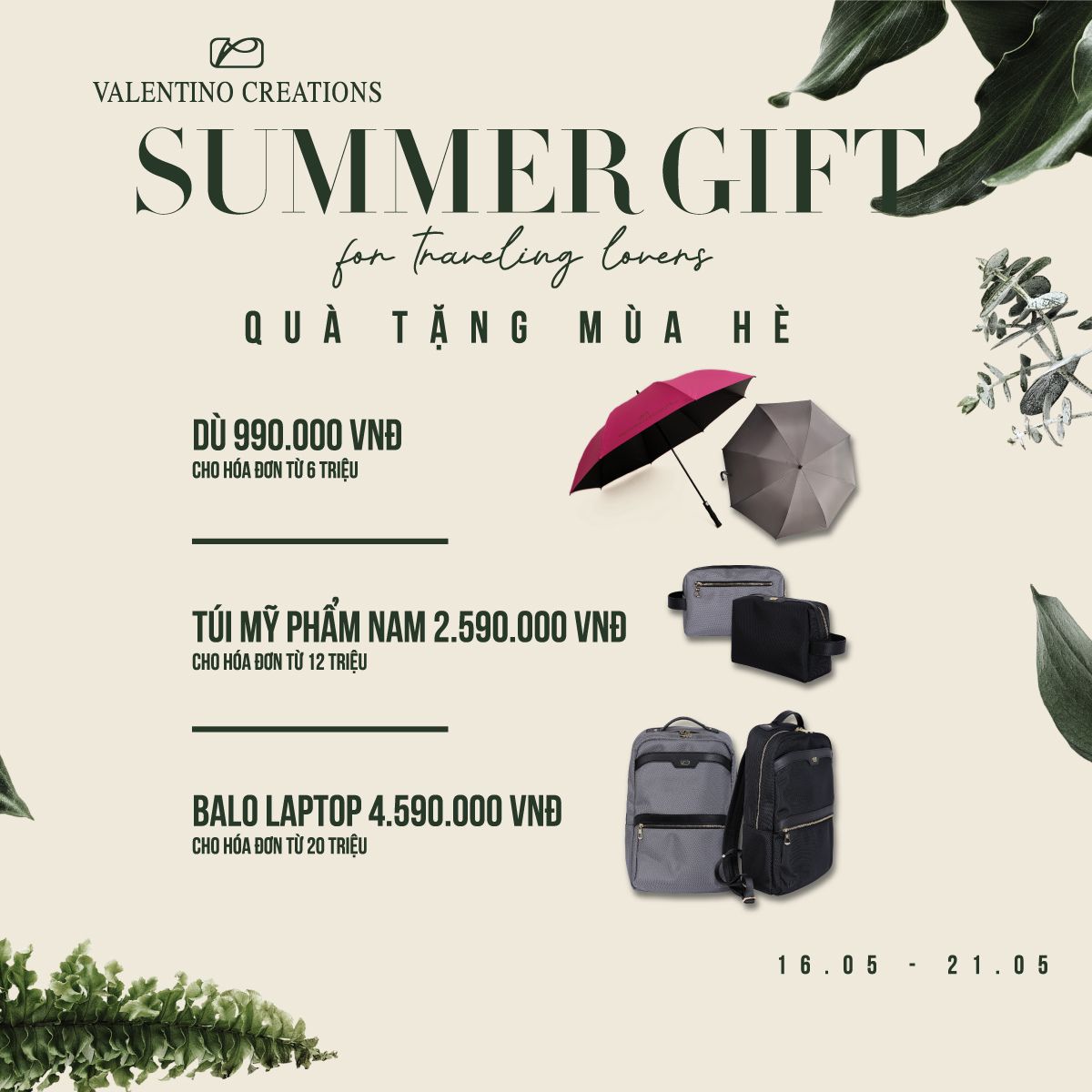 VALENTINO CREATIONS – SUMMER GIFT UP TO 4.590.000 VND