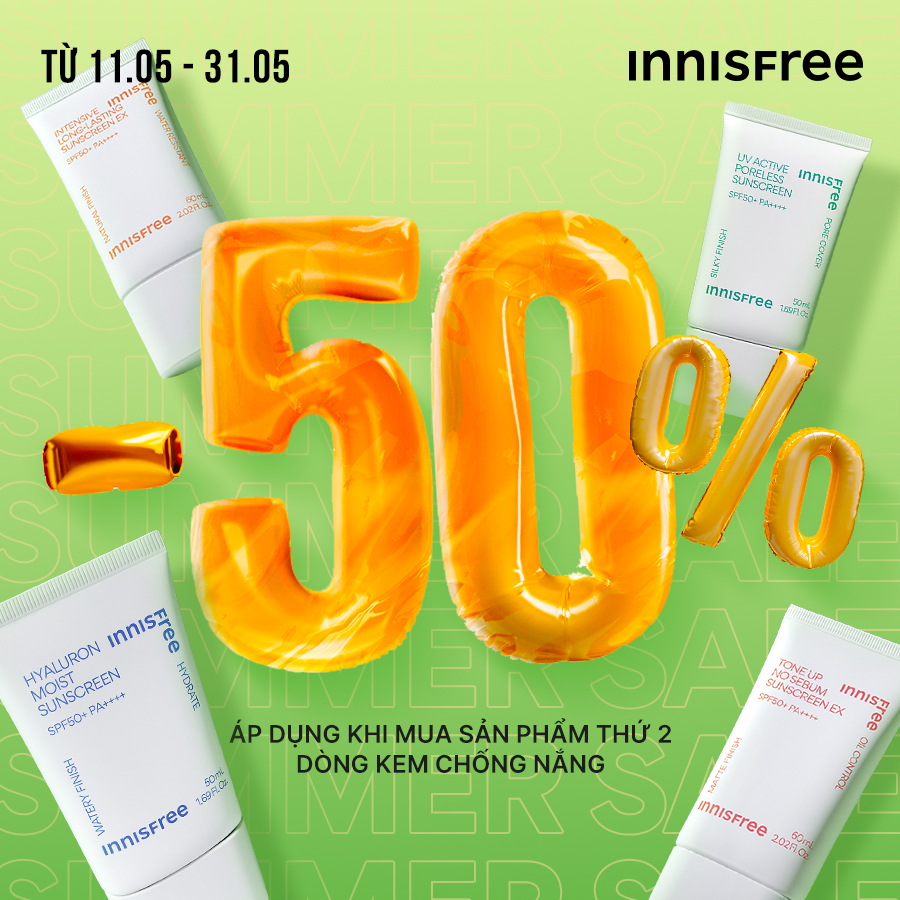 INNISFREE – SUMMER SALE – NGÀY HỘI SIÊU DEAL