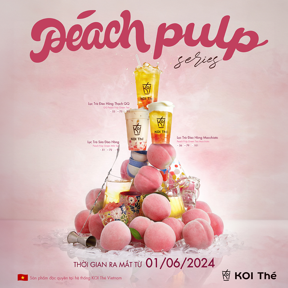 KOI THÉ – PEACH PULP SERIES – PHIÊN BẢN NÂNG CẤP CỦA DÒNG TRÀ ĐÀO