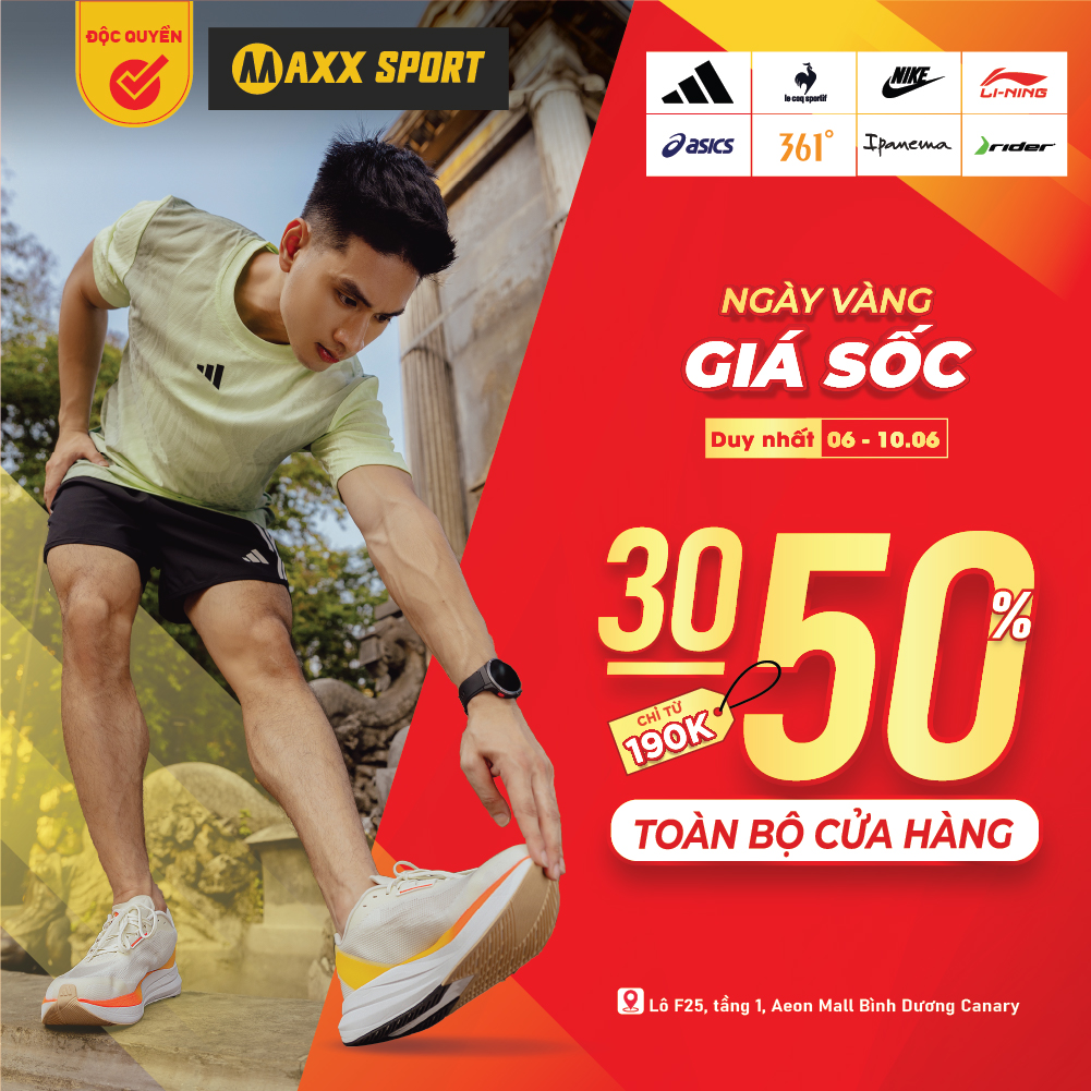 MAXX SPORT | NGÀY VÀNG GIÁ SỐC – SALE TỚI 50% TOÀN BỘ CỬA HÀNG