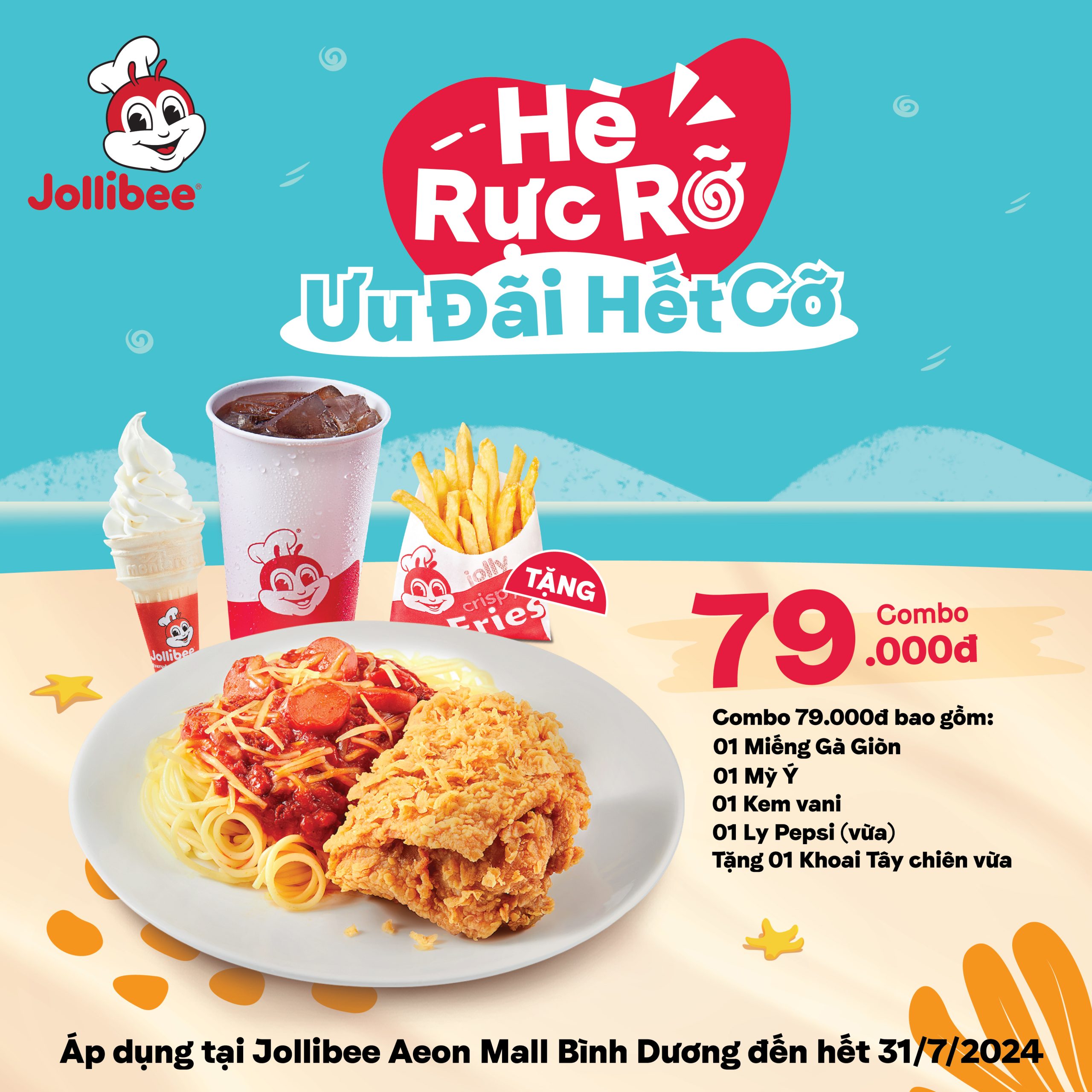 JOLLIBEE – ĐÓN HÈ RỘN RÀNG VỚI ƯU ĐÃI CHỈ 79K