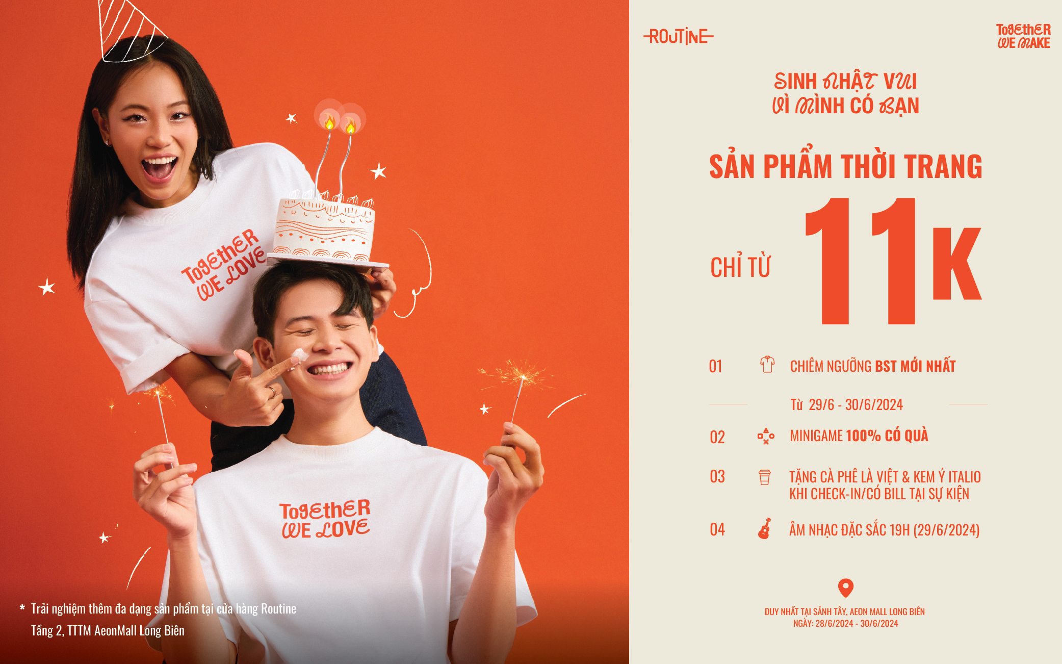 TOGETHER WE CHEER! SINH NHẬT VUI VÌ MÌNH CÓ BẠN TẠI AEON MALL LONG BIÊN