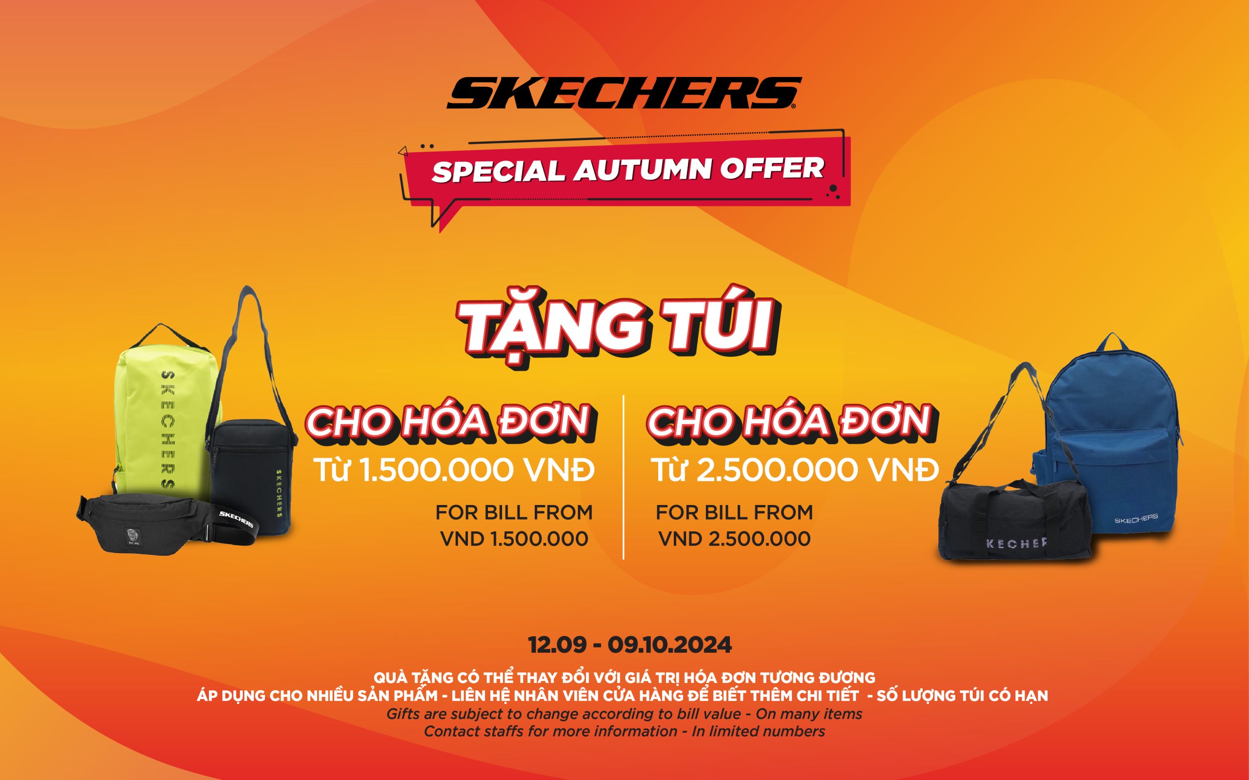 SPECIAL AUTUMN OFFER FROM SKECHERS | TẶNG TÚI CHO ĐƠN HÀNG TỪ 1.500.000 VNĐ​