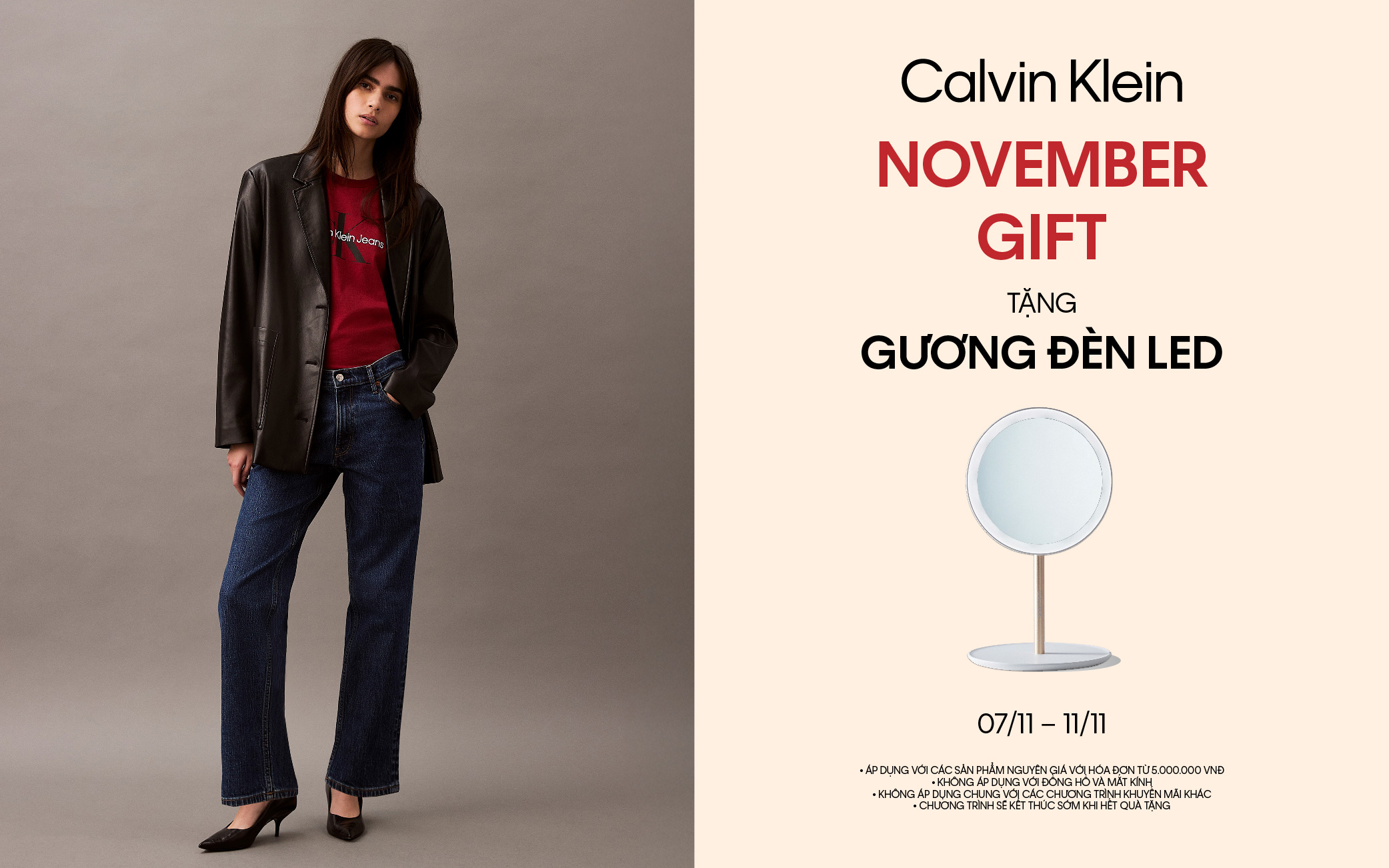 CALVIN KLEIN | NOVEMBER GIFT – TẶNG GƯƠNG ĐÈN LED