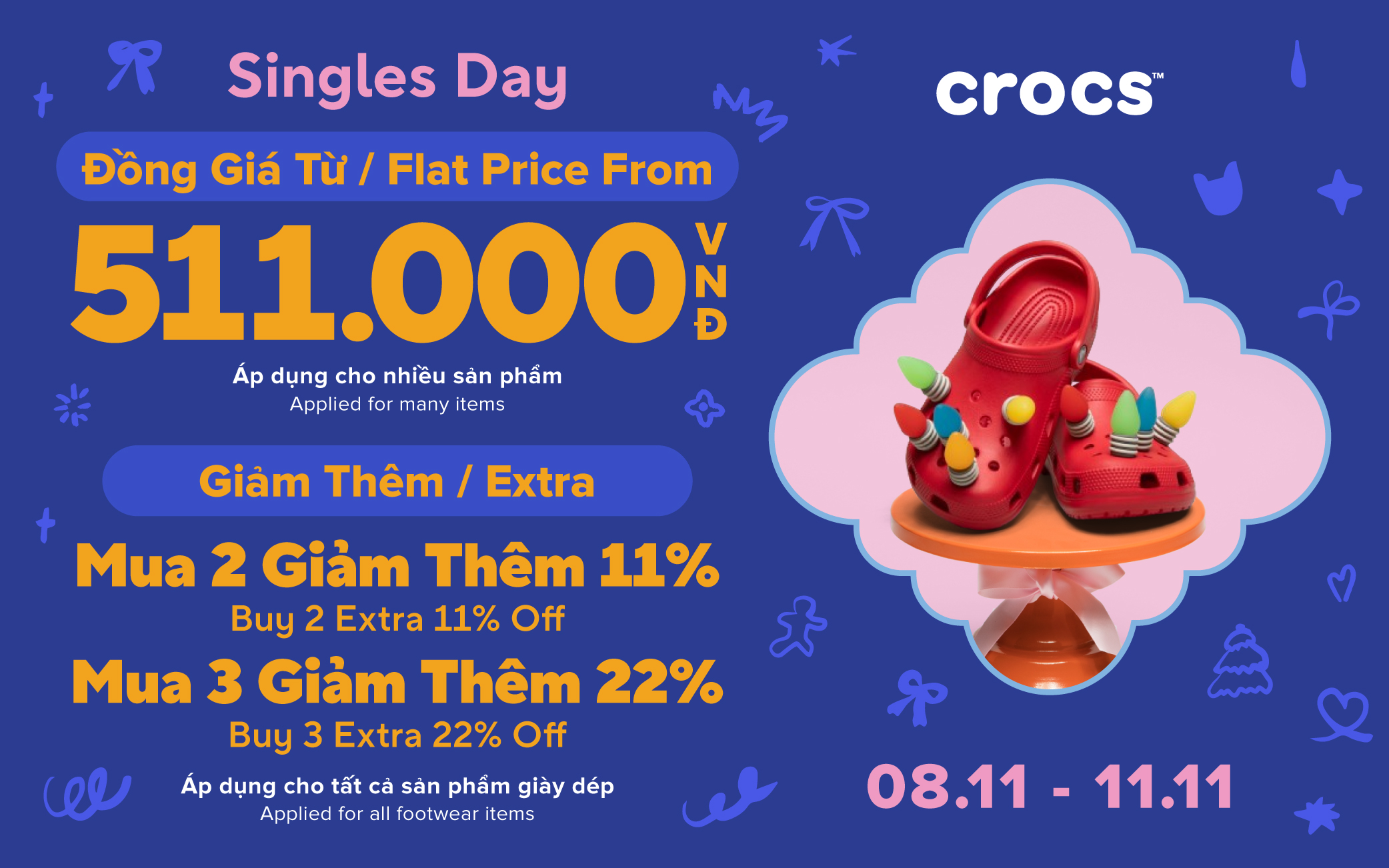 GÀY ĐÔI CROCS SALE NGẬP LỐI ĐỒNG GIÁ TỪ 511.000