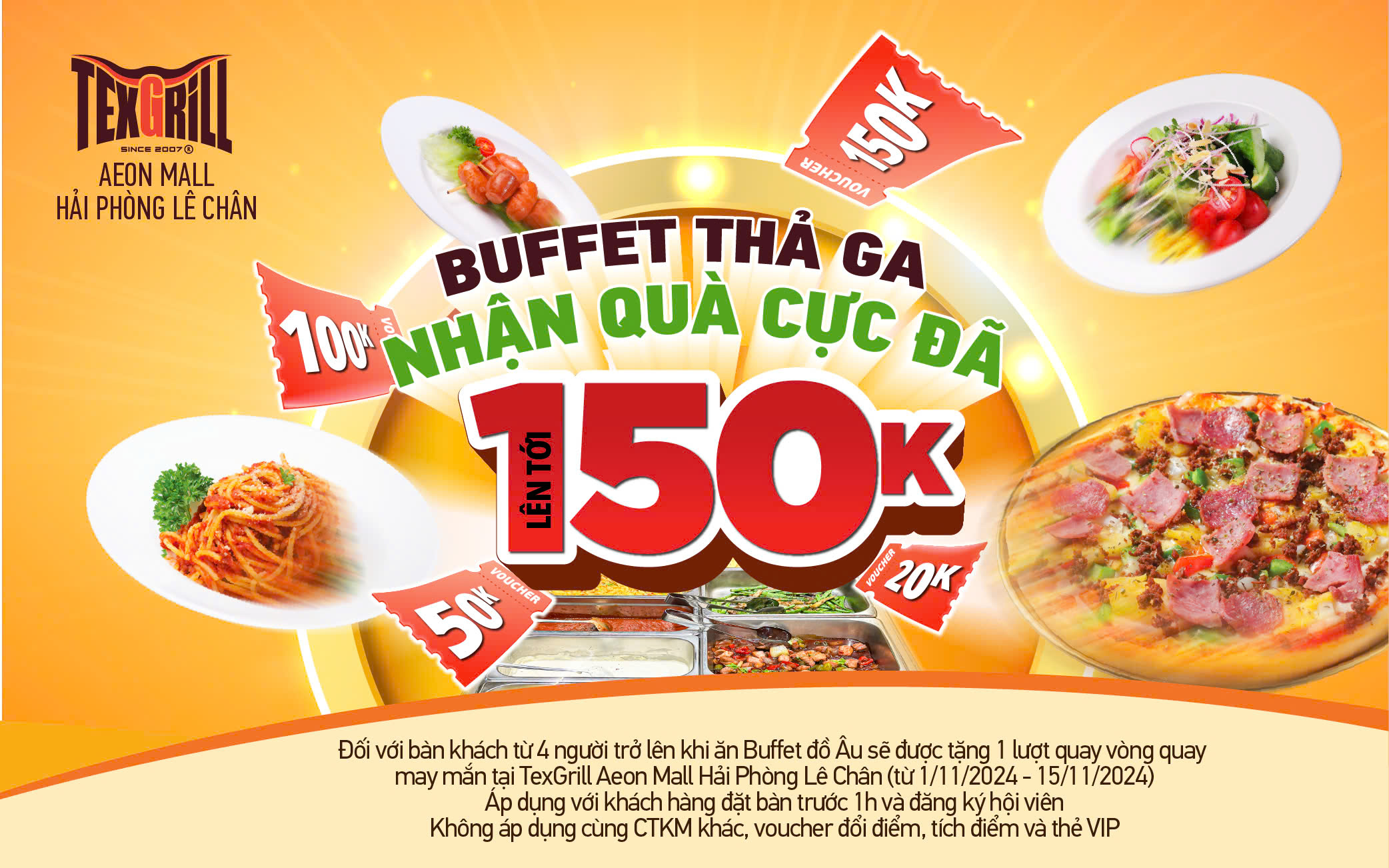 ĐẾN TEXGRILL XOAY VÒNG QUAY – TRÚNG QUÀ 100%