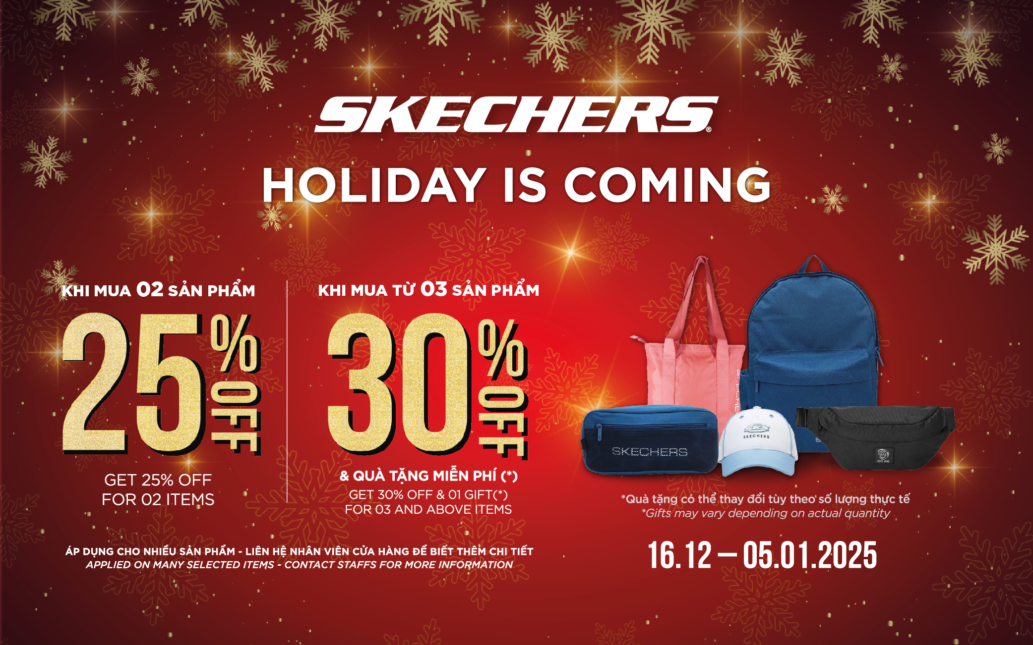 MÙA LỄ HỘI CUỐI NĂM CHÍNH THỨC ĐỔ BỘ SKECHERS