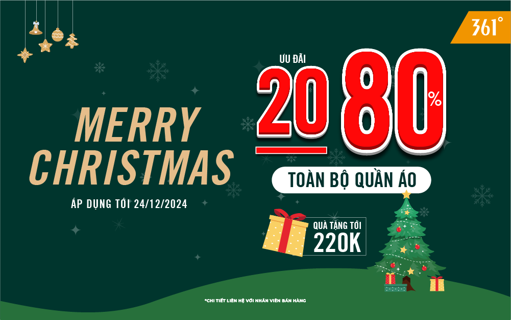 MERRY CHRISTMAS SALE GIÁNG SINH AN LÀNH – GHÉ NGAY GIAN HÀNG 361° SPORT