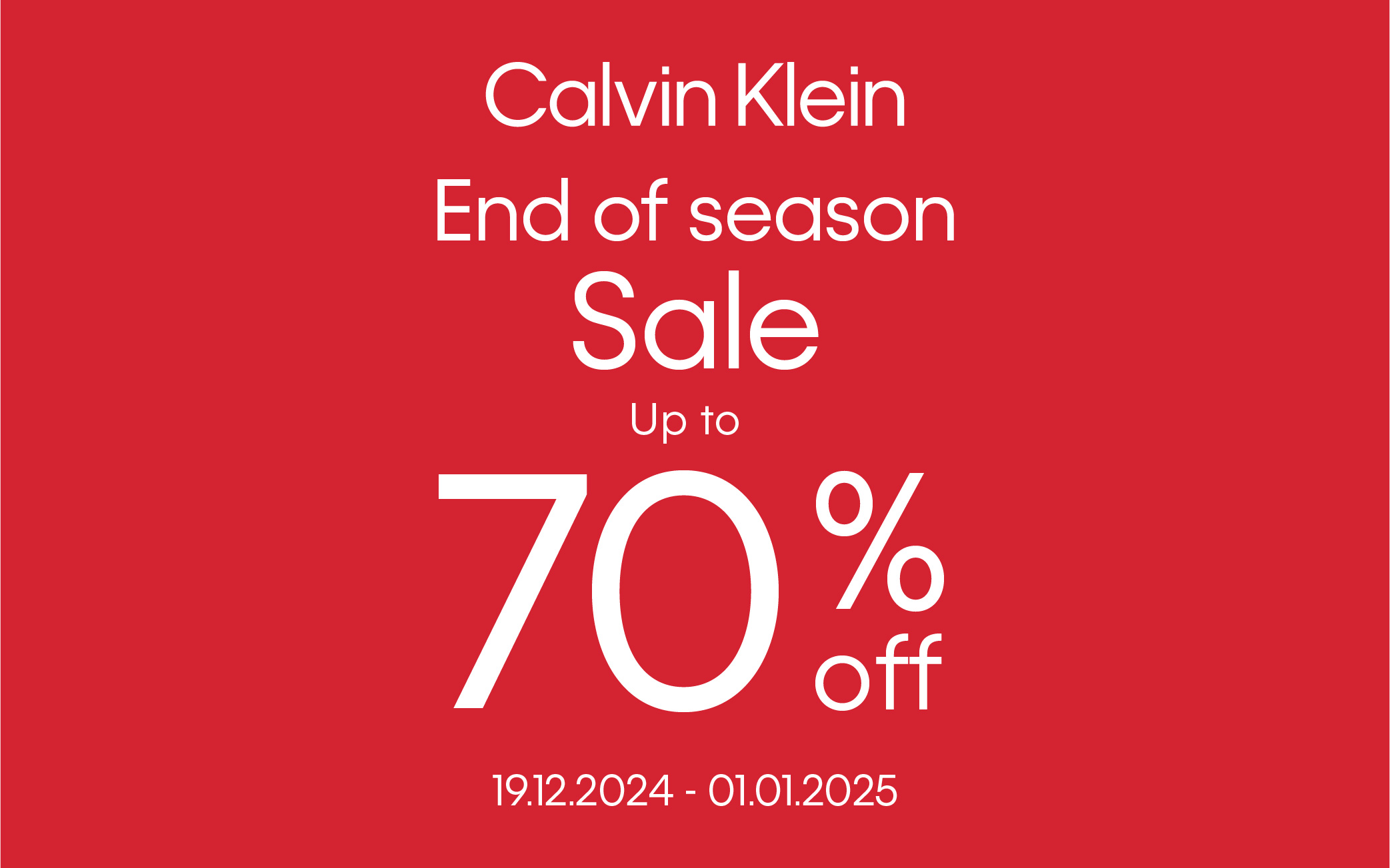 CALVIN KLEIN | END OF SEASON SALE UP TO 70%