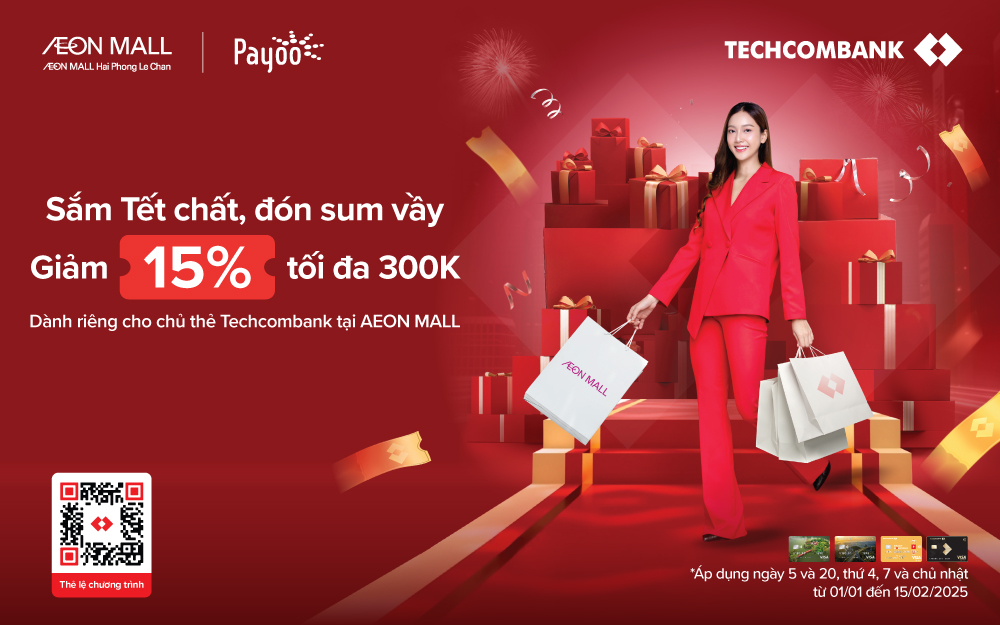 SẮM TẾT CHẤT, ĐÓN SUM VẦY CÙNG AEON MALL X TECHCOMBANK 🛍️🛍️